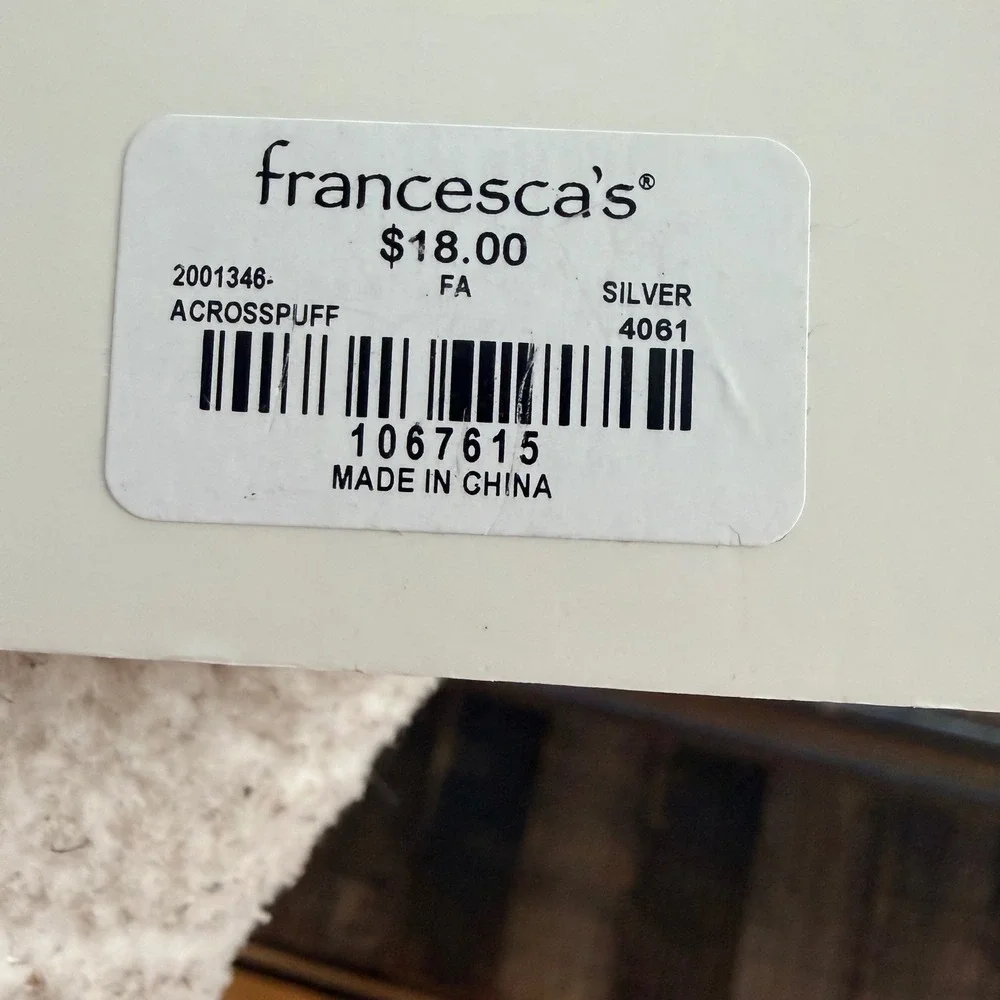 Francescas Silver Puffy‎ Heart Multi Chain Bag Charm Keychain New